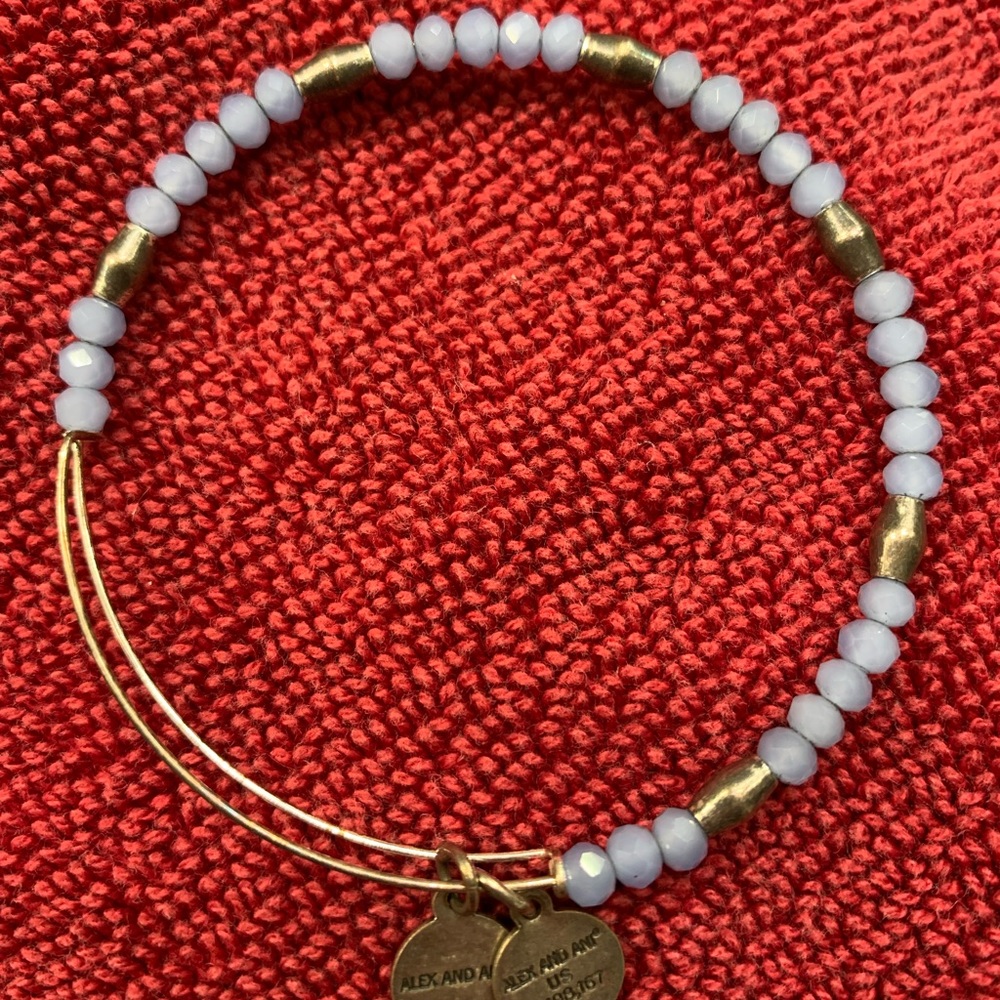 Alex & Ani blue and silver beaded bracelet